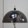 Table lamp in chrome plated steel and grey plexiglass