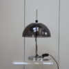 Table lamp in chrome plated steel and grey plexiglass