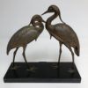 Statue by Irénée Rochard beautiful Crane on a marble base