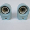 One pair of mirror lights, designed by Wilhelm Wagenfeld for Lindner, 3rd generation, in light blue