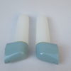 One pair of mirror lights, designed by Wilhelm Wagenfeld for Lindner, 3rd generation, in light blue