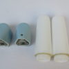 One pair of mirror lights, designed by Wilhelm Wagenfeld for Lindner, 3rd generation, in light blue