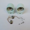 One pair of mirror lights, designed by Wilhelm Wagenfeld for Lindner, 3rd generation, in light green