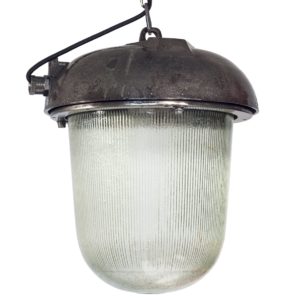 Polish industrial bunker pendant lamp from Polam Wilkasy, 1970s