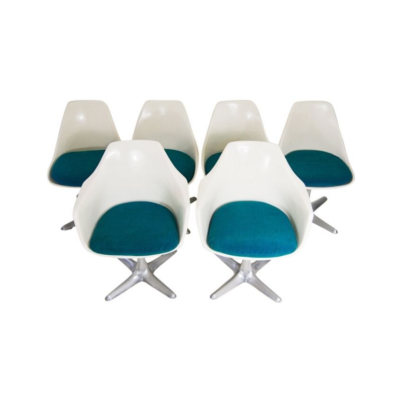 Maurice Burke for Arkana, 6 Dining Chairs With Original Seat Pads