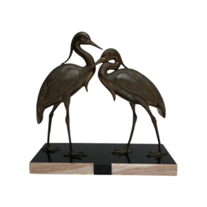 Statue by Irénée Rochard beautiful Crane on a marble base