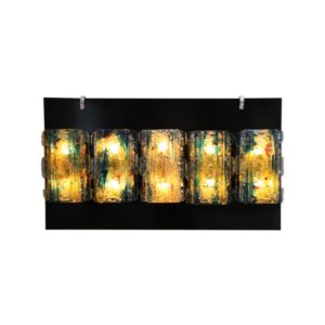 Set of 5 multicolored wall lights in glass - 'Chartres' - designed by Willem van Oeyen for Raak - The Netherlands - 1960's