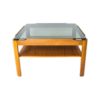 Myer Teak & Smoke Glass 2 Tier Coffee Table Mid-Century