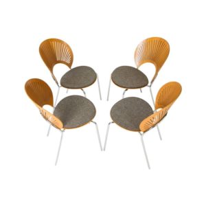 Set of 4 Nanna Ditzel Trinidad Chairs With Hallingdal Seat Pads
