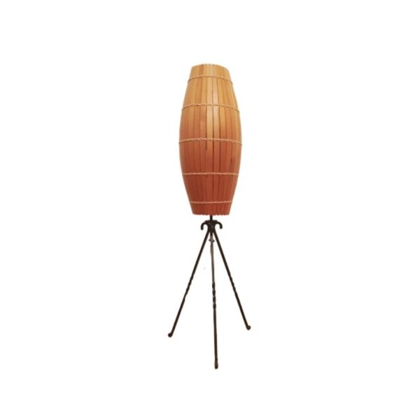 Industrial Wooden floor lamp, 1970