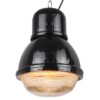 Black industrial pendant lamp from MESKO, 1960s Poland