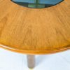 G PLAN Teak Wood Round Coffee Table With Smoked Glass Top And Brass Feet