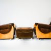 1960s Pair of G Plan Saddle Back Teak Armchairs & Footstool