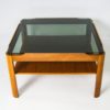 Myer Teak & Smoke Glass 2 Tier Coffee Table Mid-Century