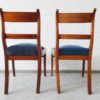 Biedermeier chair set made of solid walnut and walnut veneer, antique upholstered chairs