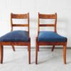 Biedermeier chair set made of solid walnut and walnut veneer, antique upholstered chairs