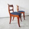 Biedermeier chair set made of solid walnut and walnut veneer, antique upholstered chairs
