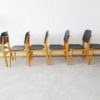 Set of six beechwood dining chairs, 1970s chairs, kitchen chair