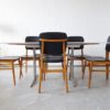 Set of six beechwood dining chairs, 1970s chairs, kitchen chair