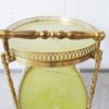 Serving trolley made of brass and marble look, mid century bar trolley, golden tea trolley