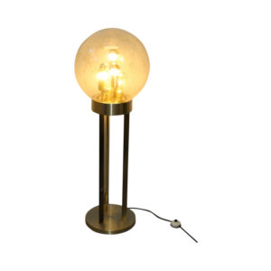 Brass & Glass Globe Floor Lamp from Doria Leuchten, 1970s