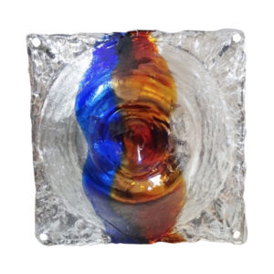 Italian Murano glass wall lamp or ceiling lamp by Zuccheri for Venini, large mid century ceiling lamps 40 x 40