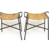Pair of 50s woven cane stools design attr. Gian Franco Legler