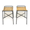 Pair of 50s woven cane stools design attr. Gian Franco Legler