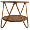 1960's Set of Rattan Armchair and Side Table