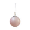 Doria glass ball hanging lamp in pink, pendant lamp 1960s Doria glass ball hanging lamp in pink, pendant lamp 1960s