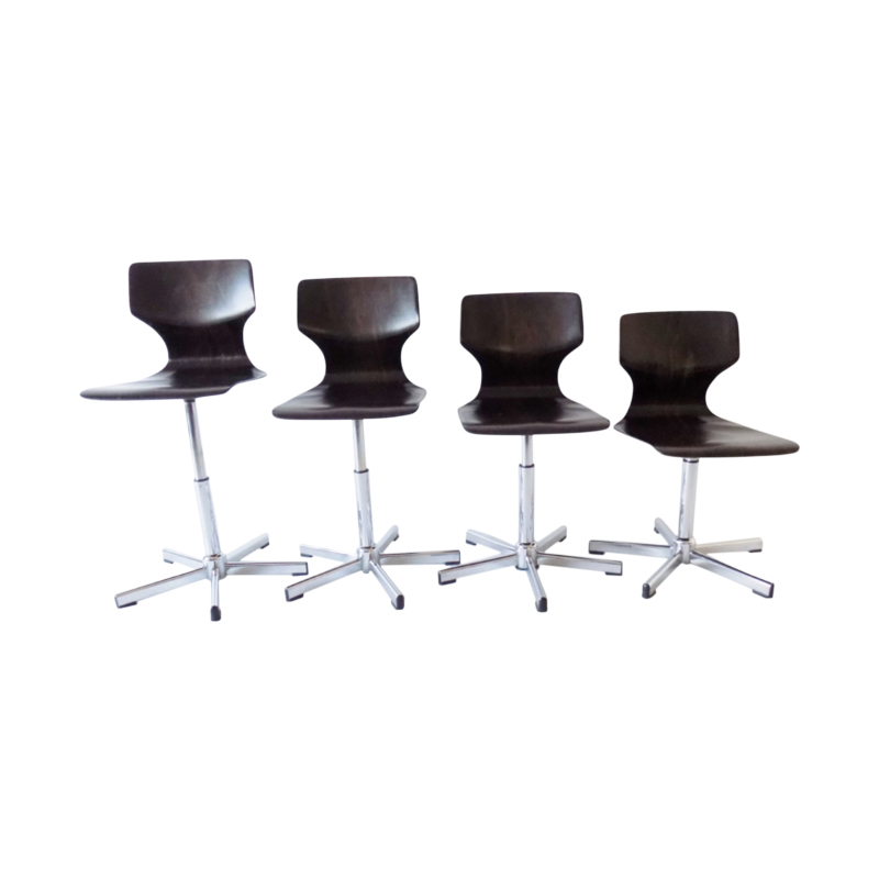 Flötotto set of 4 adjustable pagwood dining chairs by Adam Stegner