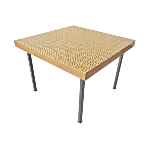 Square coffee table with Viennese weave, 1960s side table