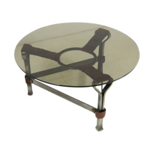1960’s brutalist coffee table attributed to Jacques Adnet