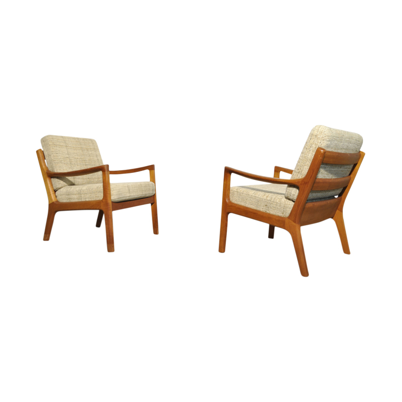 Elegant teak easy chairs “Senator series” by Ole Wanscher for Cado, 1960s
