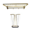 Mid century wardrobe hallway set, wardrobe and umbrella stand 50s gold
