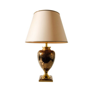 Maison Le Dauphin Large Brass patinated Amphora Table Lamp 1970's France