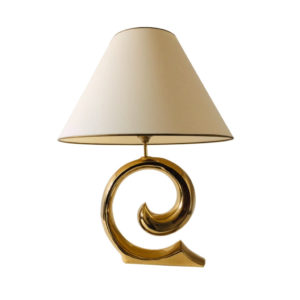 Hollywood Regency Style XLarge Brass Curl Design Table Lamp