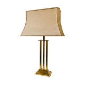 Hollywood Regency Style Large Brass Table Lamp 1970's