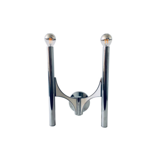 Vintage Gaetano Sciolari chrome Sconce Wall Lamp 1960's Italy Vintage Gaetano Sciolari chrome Sconce Wall Lamp 1960's Italy
