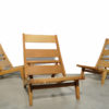 Rare solid oak lounge chairs by Hans J. Wegner for AP Stolen, Denmark 1960s