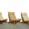 Rare solid oak lounge chairs by Hans J. Wegner for AP Stolen, Denmark 1960s