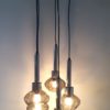Kaiser Leuchten 1960's Design Smoke Glass Cascade Pendant Hanging Lamp