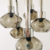 Kaiser Leuchten 1960's Design Smoke Glass Cascade Pendant Hanging Lamp