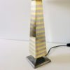 Hollywood Regency Style Obelisk 2 tone brass Table Lamp by Romeo Rega, Italy 1970's