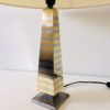 Hollywood Regency Style Obelisk 2 tone brass Table Lamp by Romeo Rega, Italy 1970's