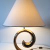 Hollywood Regency Style XLarge Brass Curl Design Table Lamp