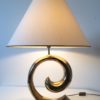 Hollywood Regency Style XLarge Brass Curl Design Table Lamp