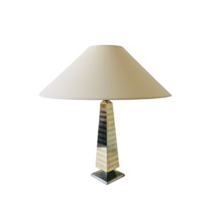 Hollywood Regency Style Obelisk 2 tone brass Table Lamp by Romeo Rega, Italy 1970's