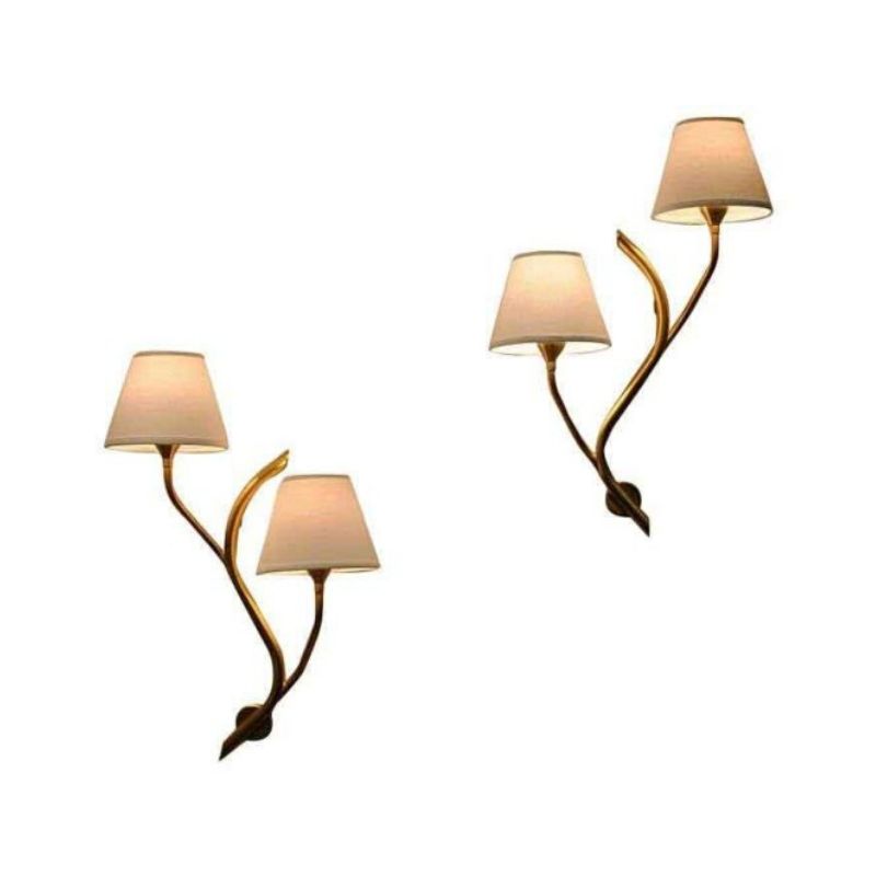 Pair of Norwegian Branch Brass Wall Lamps from Astra, 1956