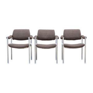 Aluminum and Wool Chairs by Miller Borgsen for Röder Söhne, 1960s, Set of 3